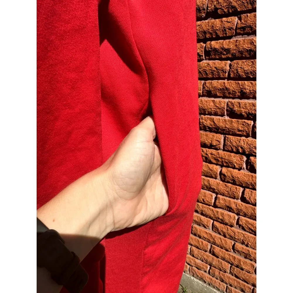 Gap stripe raglan sleeve hoodie sweatshirt dress red and white women's medium - Image 2