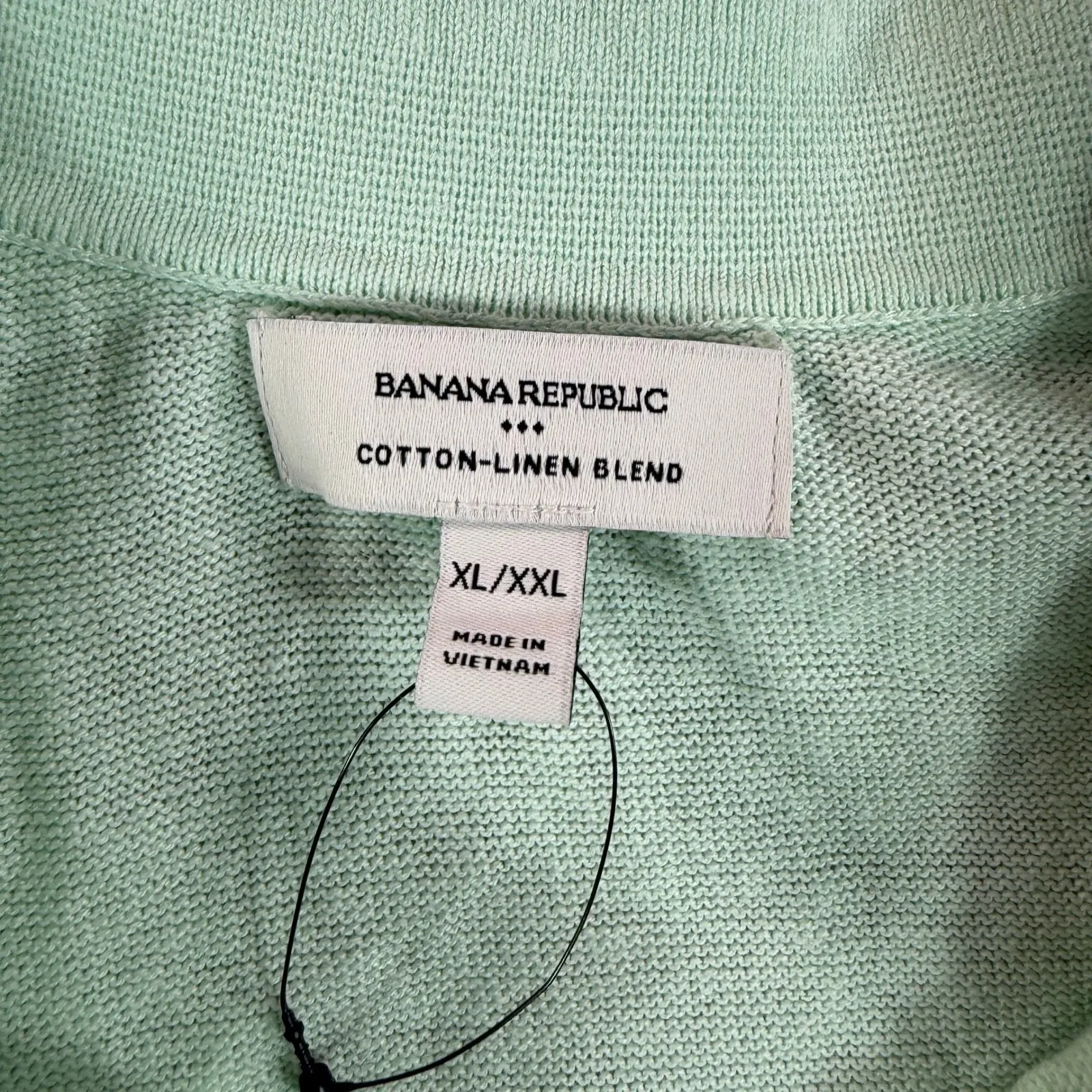 NWOT Banana Republic Women Polo Top XL/XXL Linen Oversized Johnny-Collar Sweater - Image 4