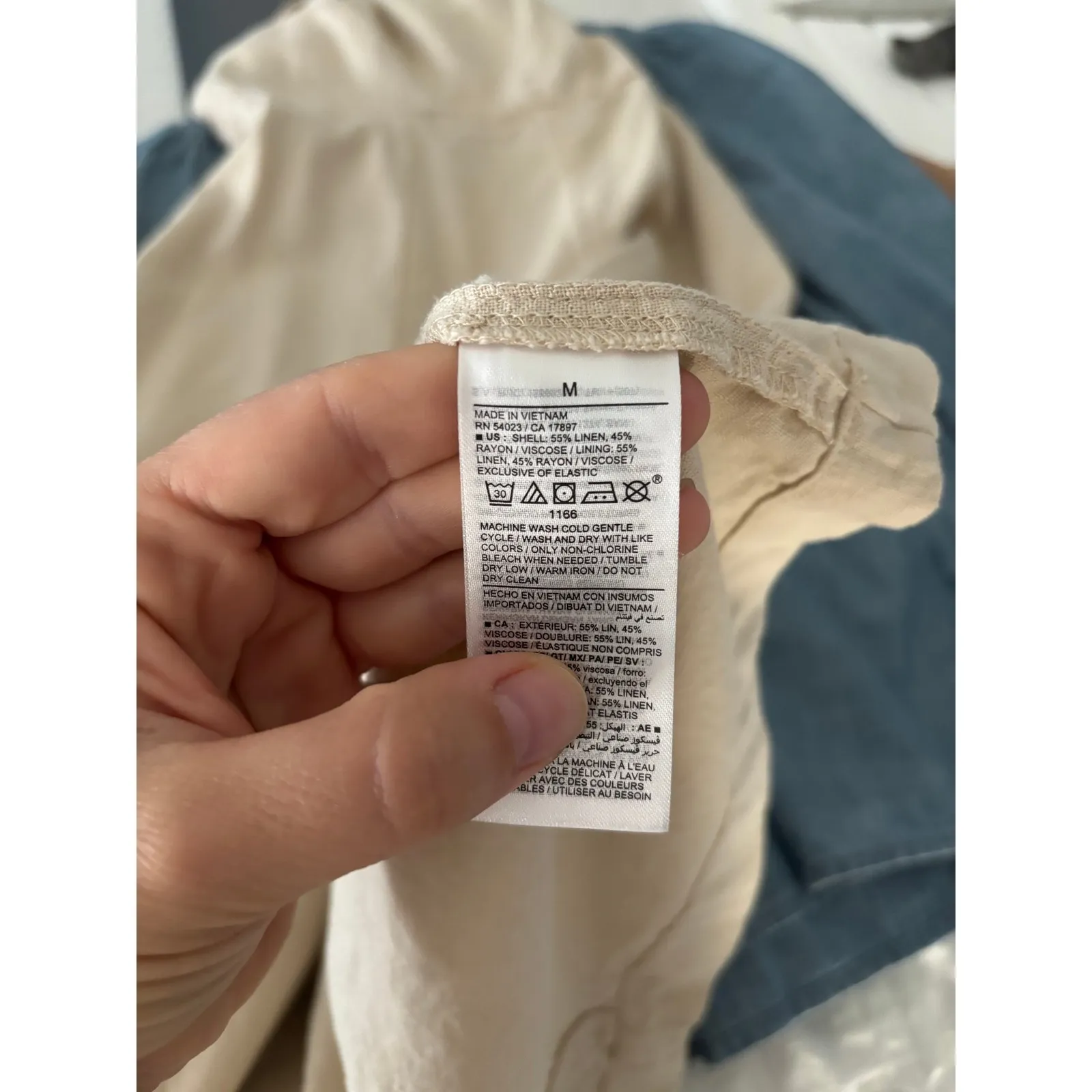 Old Navy Midi Dress Womens Medium Tan Linen Blend Fit & Flare Sweetheart Neutral - Image 6