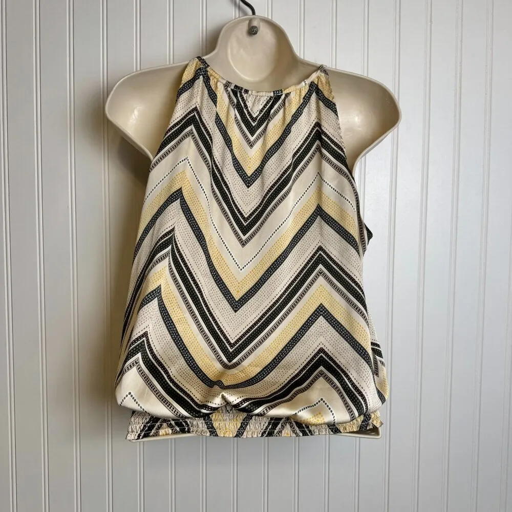 White House Black Market silky defined waist sleeveless blouse size 2 I2 - Image 3