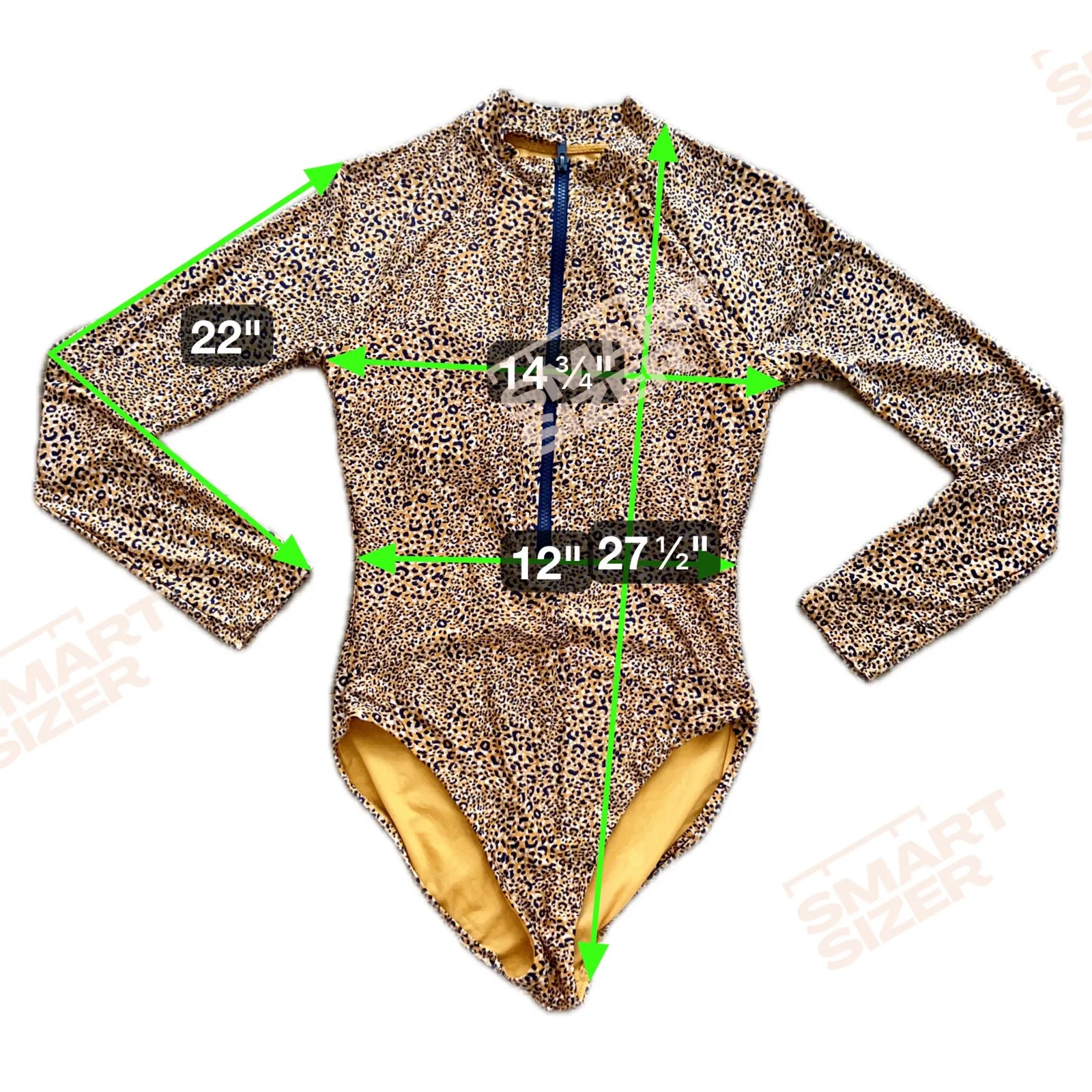Seafolly Australia One Piece Swimsuit Long Sleeve Zip Rashguard 8 Animal Print - Image 6