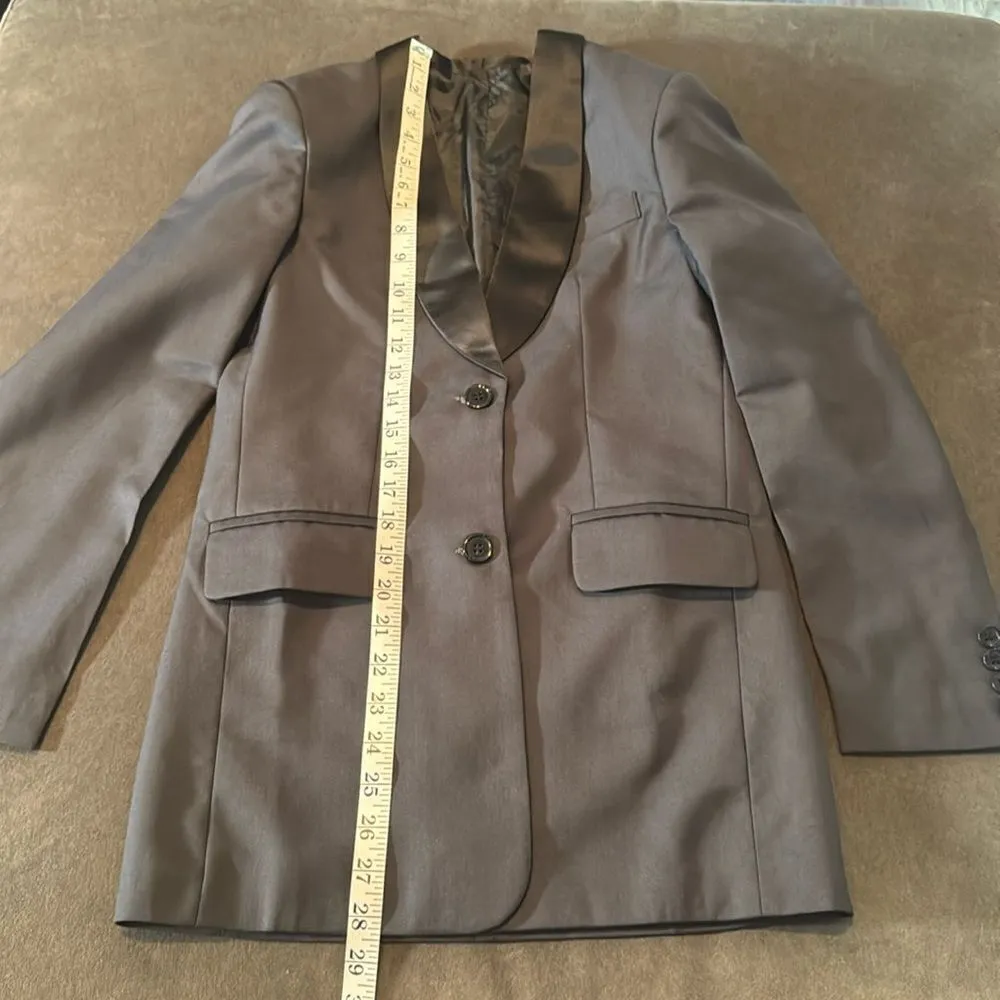 Women’s Dark Gray Slim Fit 3 Piece Formal Tuxedo Suit Shawl Lapel Size 6 NWOT - Image 6