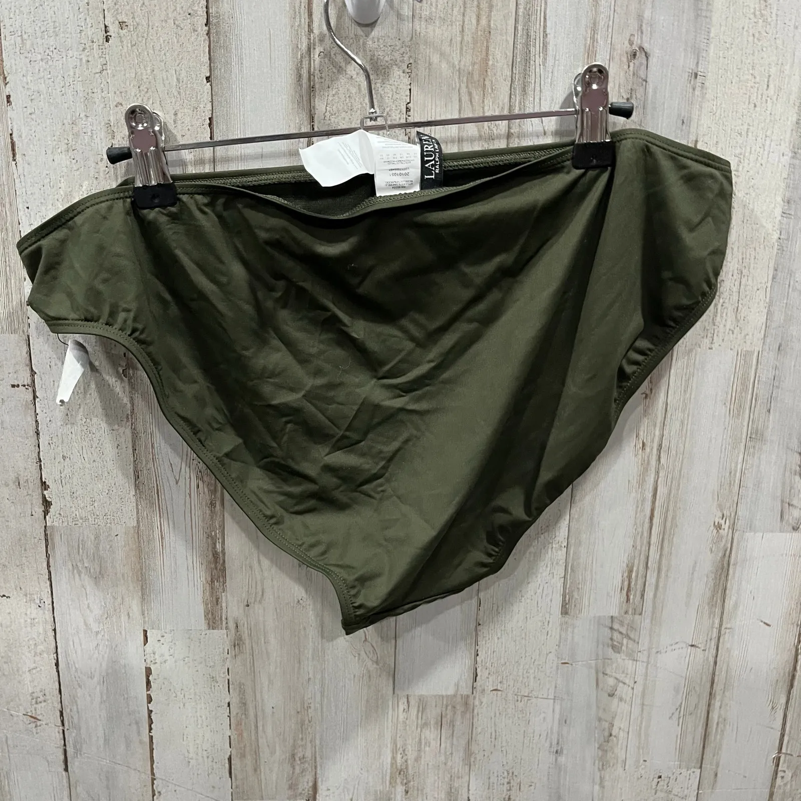 New Lauren Ralph Lauren Beach Club Solids Hipster Bikini Bottom Olive Green 16 - Image 5