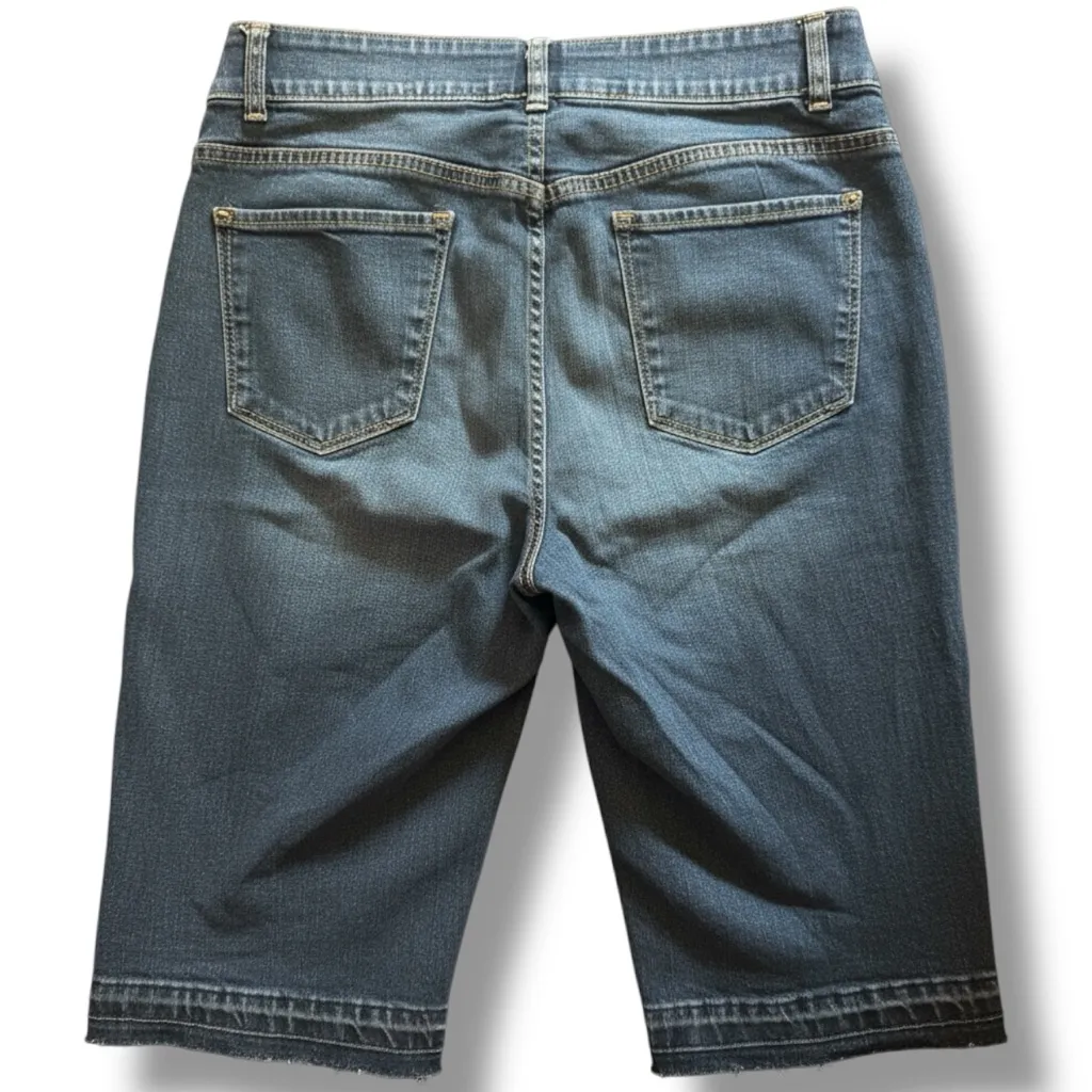 NWT NY&CO Womens Med Wash Mya Curvy High Waisted Sculpting No Gap Shorts Size 14 Blue - Image 2