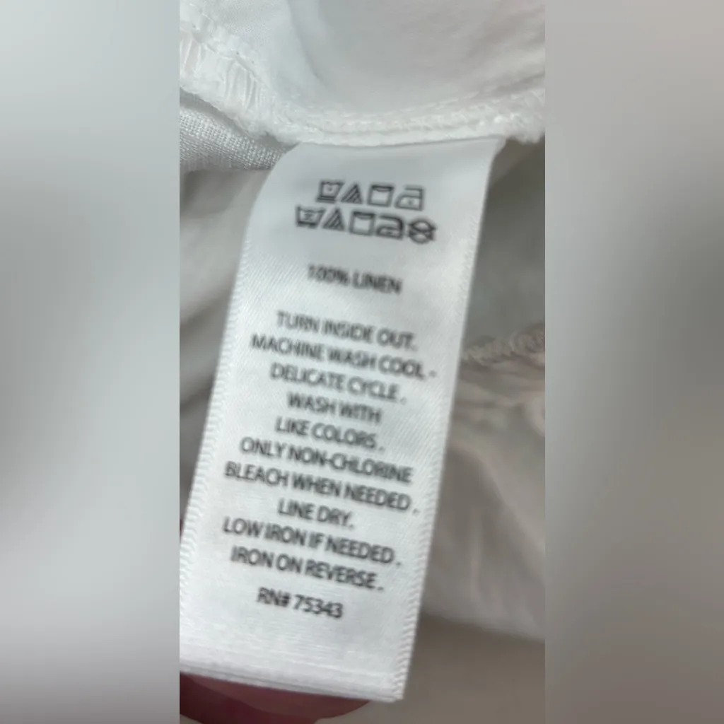 Cynthia Rowley XS Summer Linen White Wide Leg Pants - Image 9