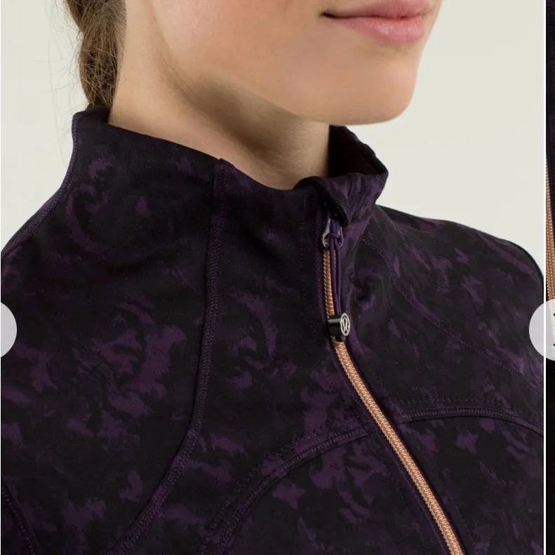 Lululemon Womens Forme Jacket II Textured Baroque Deep Zinfandel Purple 10 Black - Image 11