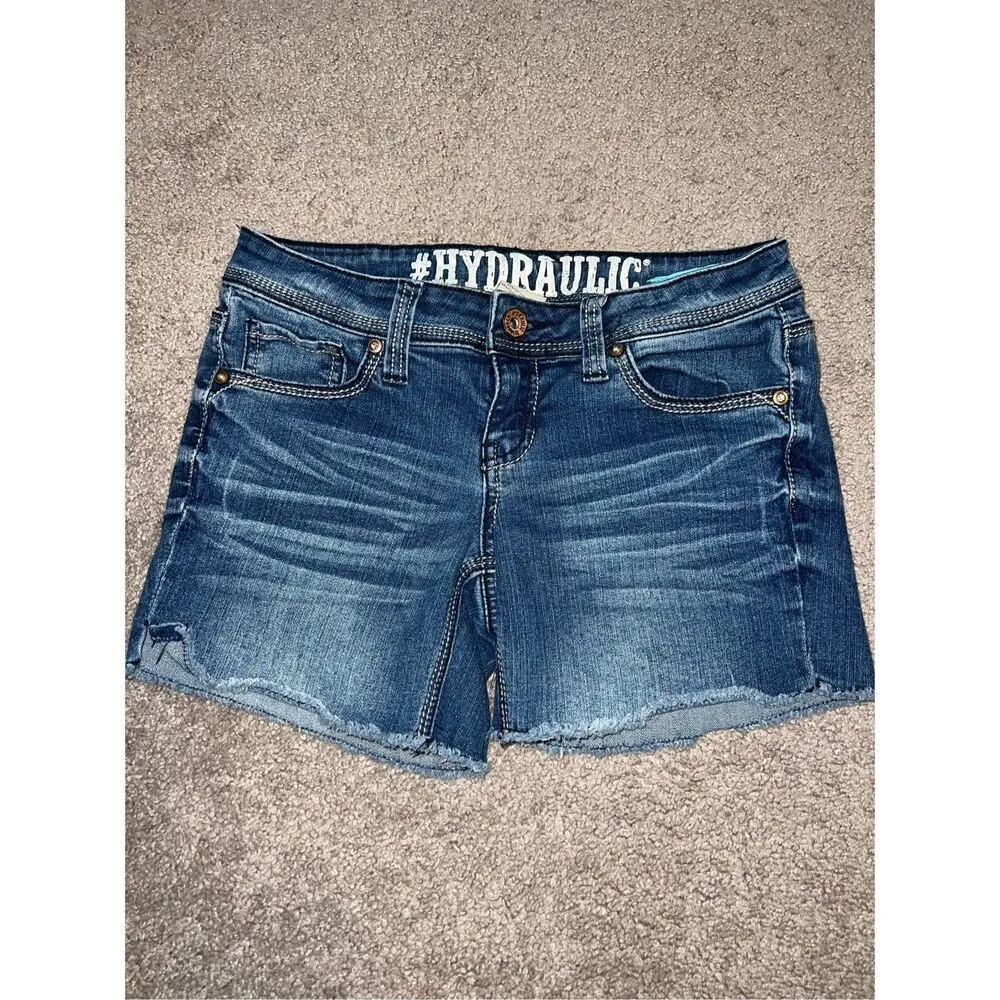 Hydraulic Low Rise Y2K Jean Shorts Rhinestones Back 5/6 - Image 4