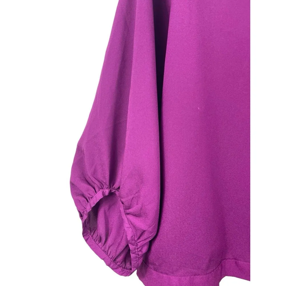 New York & Co Purplish Pink Pullover 3/4 Balloon Sleeve Dress Top M - Image 4