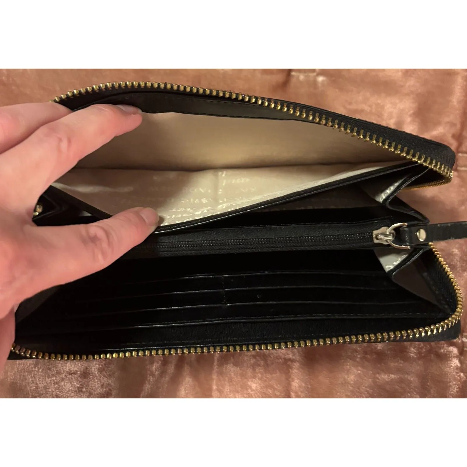 EUC Kate Spade Zebra Patent Lacey Accordion Zip Around Wallet, 7.5"x4"x1" - Image 8