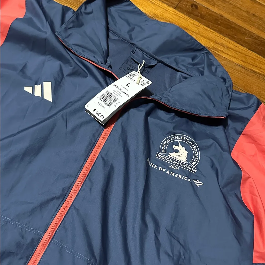 Adidas 2024 Boston Marathon Celebration Jacket, Large, NWT - Image 3