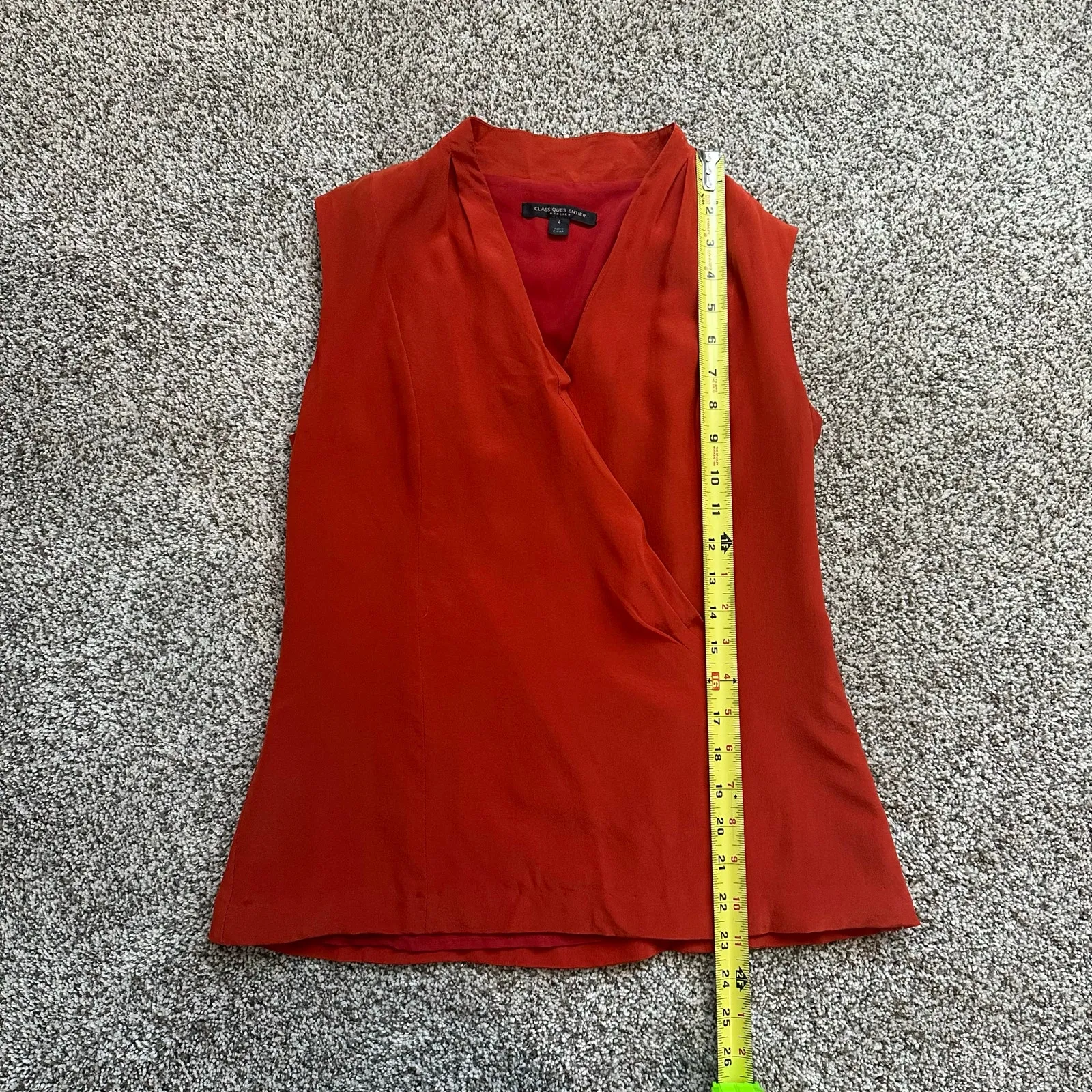 Classiques Entier dark orange sleeveless silk top size 4 - Image 10