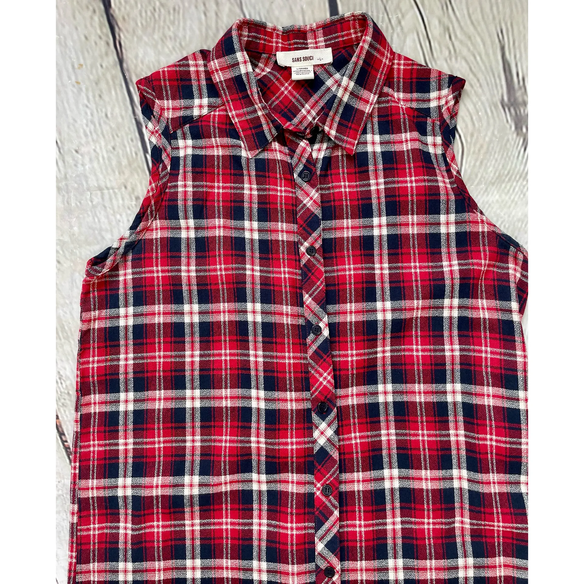 Red Plaid Shirtdress - Image 11