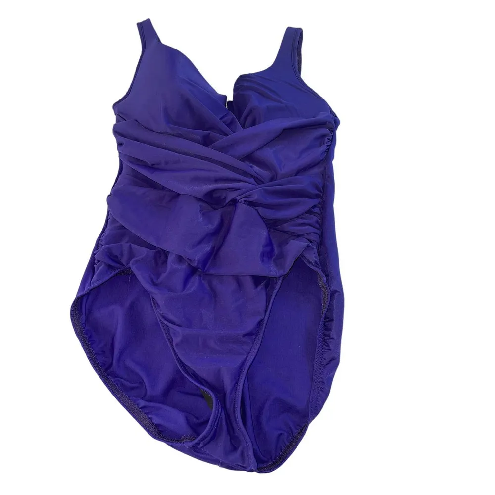 Miraclesuit Eggplant Solid Sangria Underwire One Piece Swimsuit - Image 3