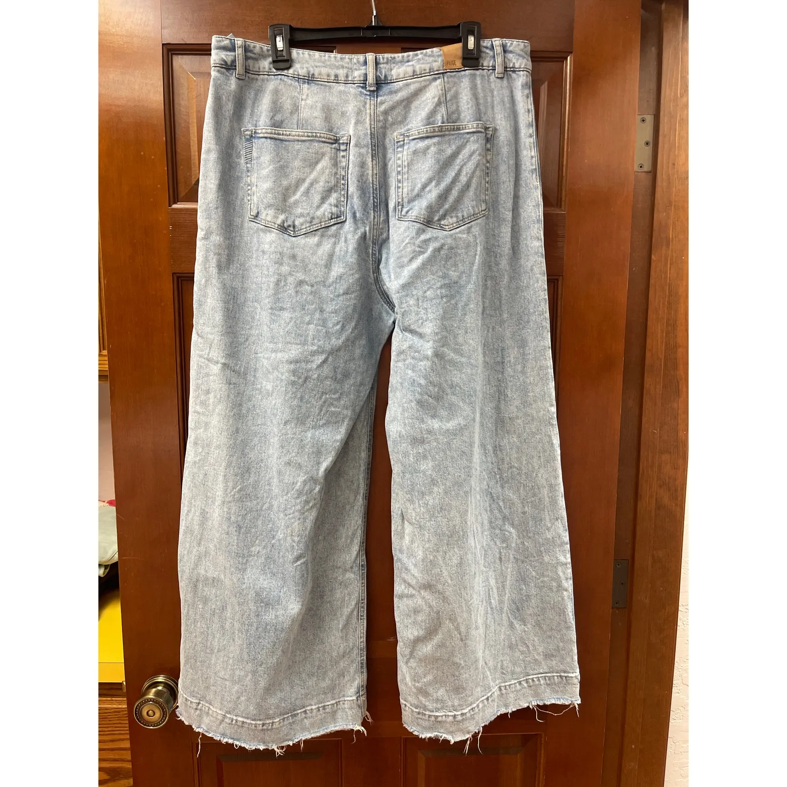 Paige Harper Ankle Zayden Distressed wide leg jeans size 33 - Image 6