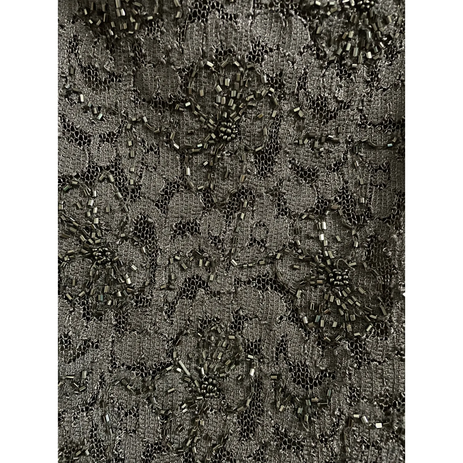 Classic Creations Deadstock Black Beaded Lace Overlay Skirt PM Size undefined - Image 4