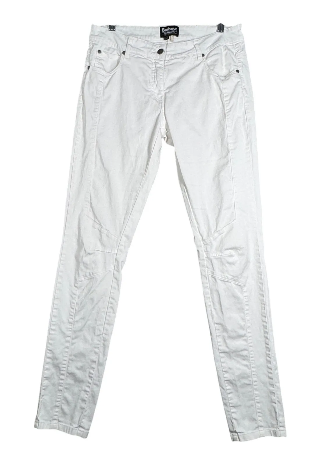 Barbour International White Vision Jeans Skinny Fit Motorcycle Style Size 12 - Image 1