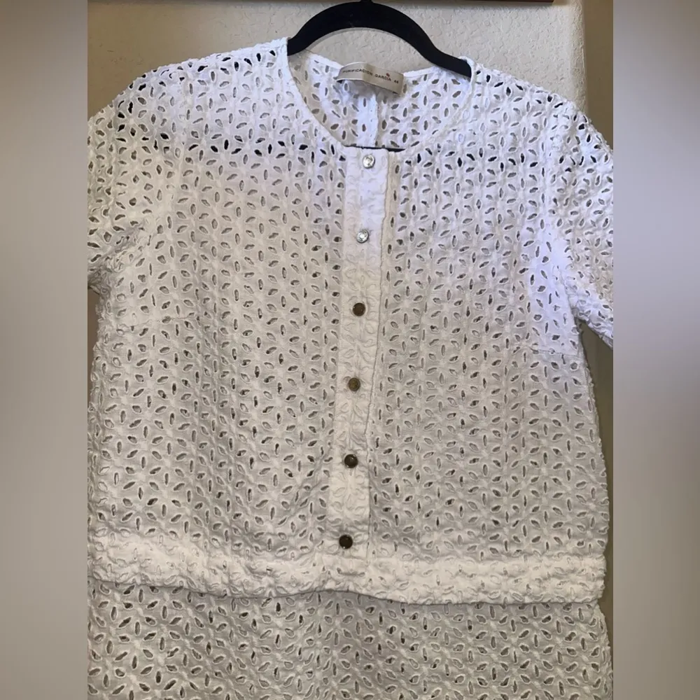 Purification Garcia White Macrame Lace Dress Size L - Image 4