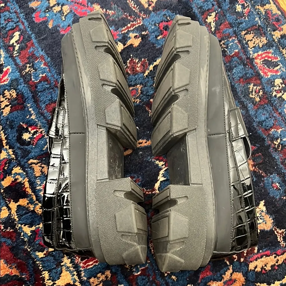 Topshop Black Platform Chunky Loafers - Image 5