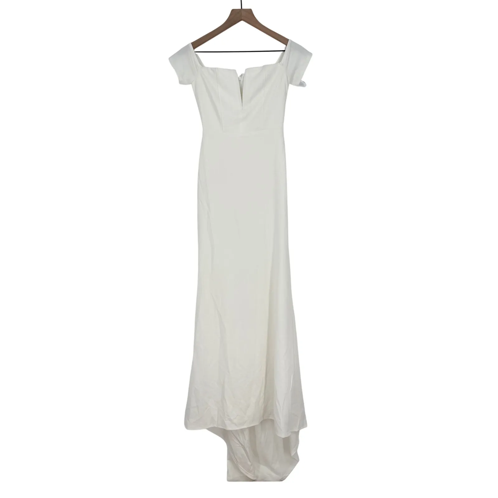 Lulus XS White Off Shoulder Maxi Dress Formal Wedding Guest Evening Gown - Image 3