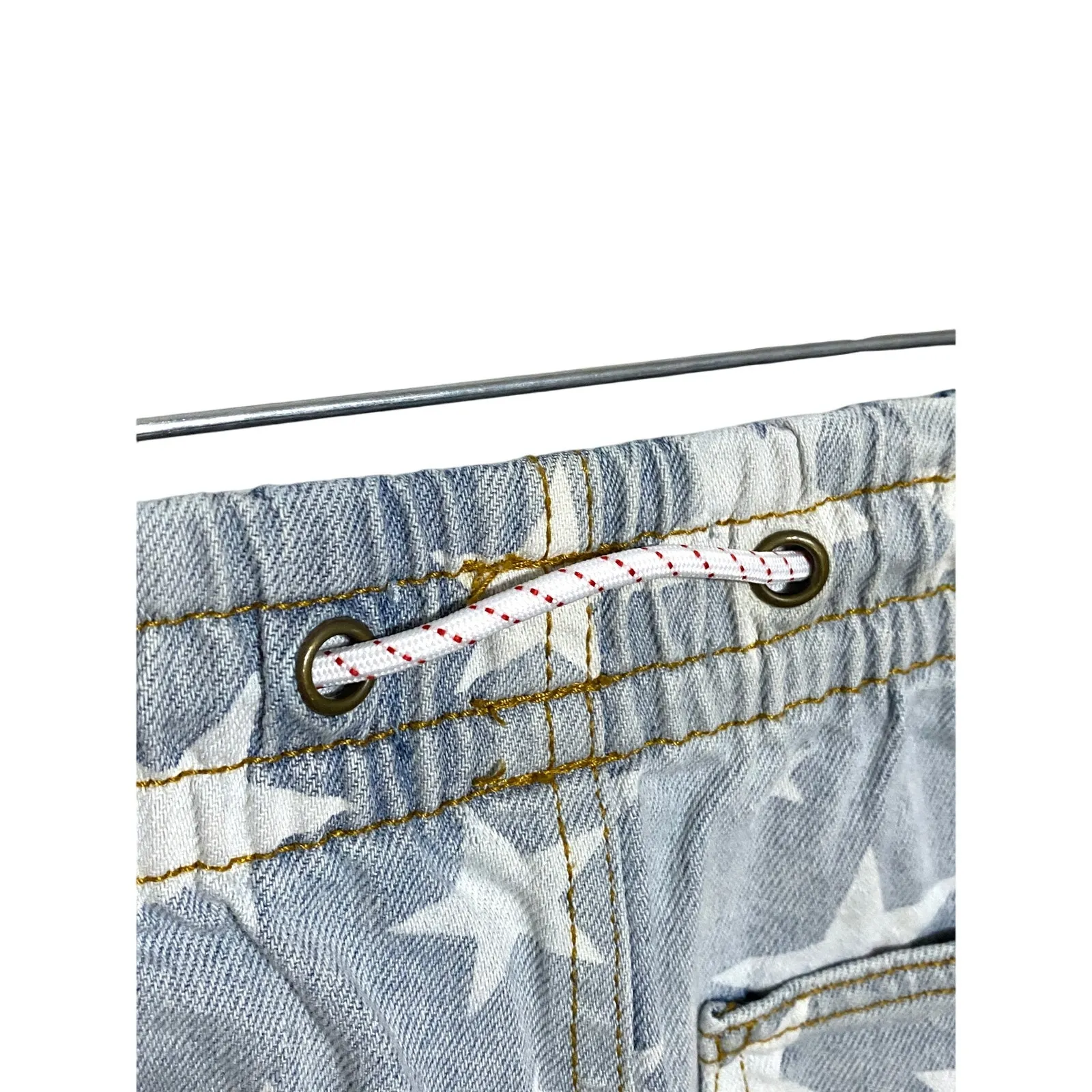 Celebrity Pink Pull On Poppy Denim Shorts Stars XS Cut Off Celestial Boho Hippie - Image 4