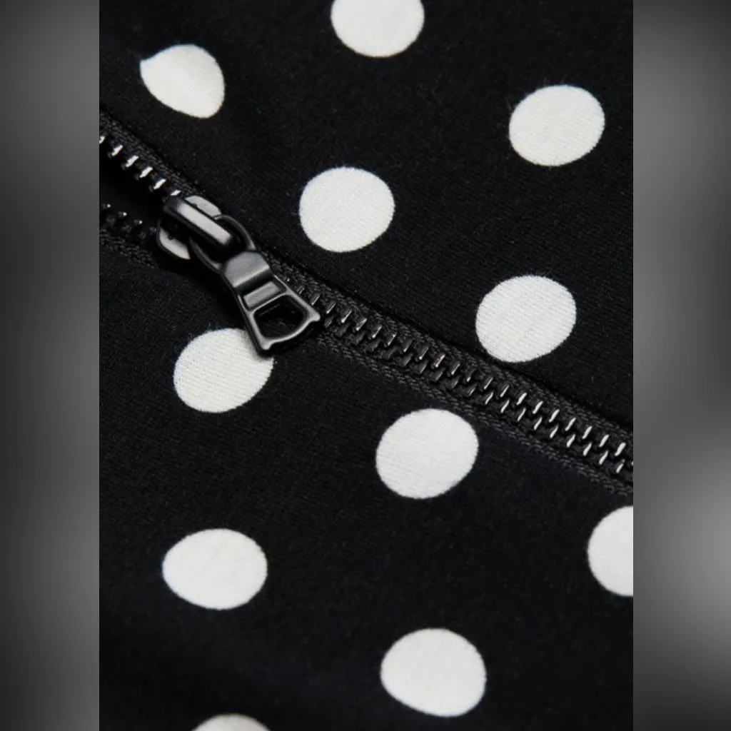 Alice + Olivia Delora Black & White Polka Dot Mini Dress Viscose Size 4 NWT - Image 3