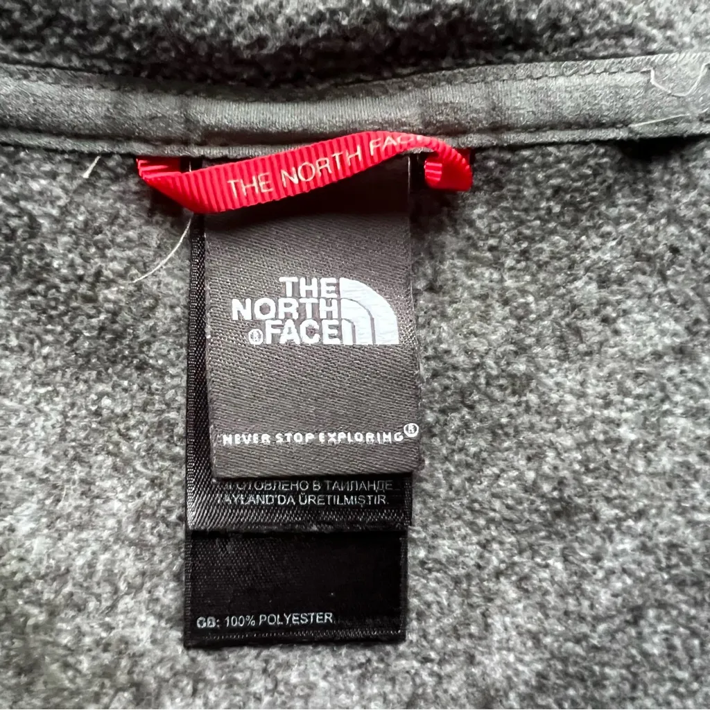 Northface Womens Grey Full Zip Hooded Fleece Jacket Outdoor Pockets size Medium - Image 5