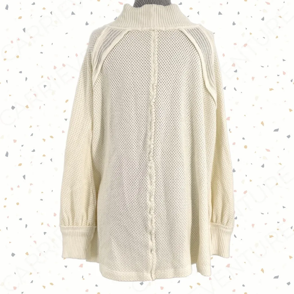 Free People Oversized Cozy Sweater Frenchnilla Cream She’s A Keeper Size M - Image 2