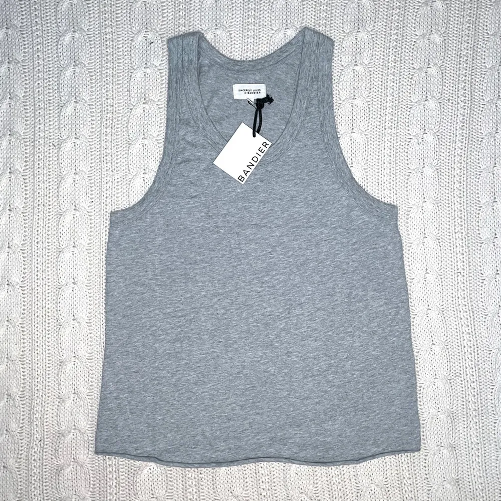 Bandier x Sincerely Jules The Willow Scoop Neck Tank in Vintage Heather … - Image 2