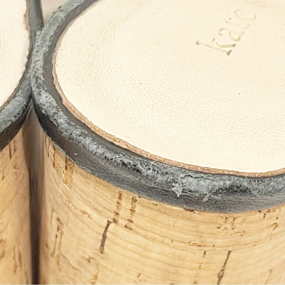 Kate Spade Size 8 Warren Black Scalloped Open Toed Block Heel Slip On Mules - Image 5