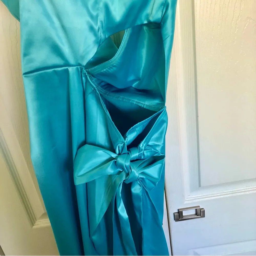NWT Aqua Satin Strapless Mini Dress Size L Blue Size L - Image 7