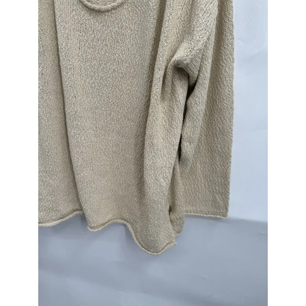 Sweater Women Large Cream Oversized NEW Slouchy Drop Shoulder Granolagirl - Image 9