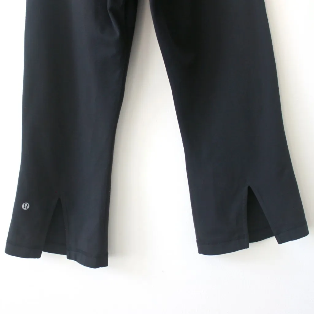 Lululemon Black Capri Adjustable Waist Wide Leg Tights Leggings Small Pocket 2 - Image 5