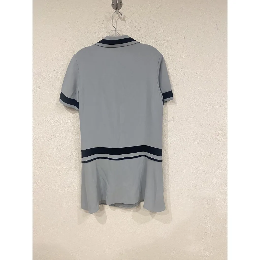 Red Valentino Dress Womens 44 Blue Black Short Sleeve Polo Dressy Stripe Size L - Image 6