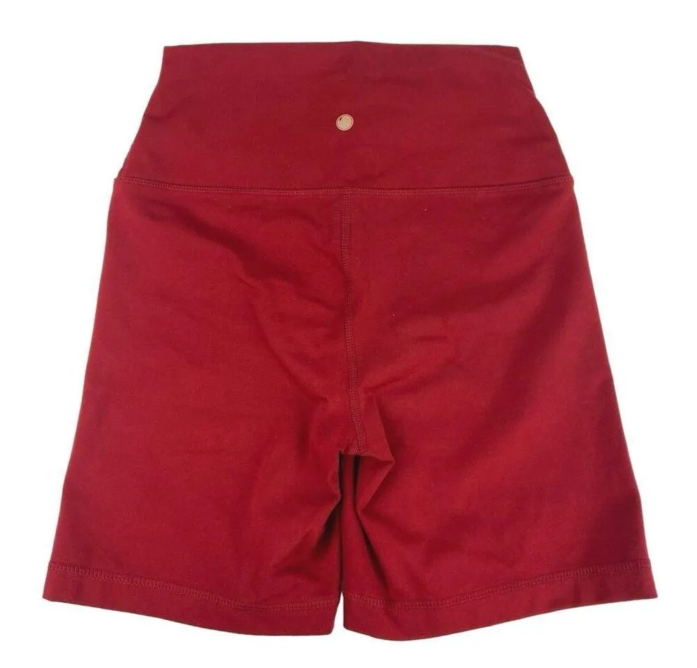 Yogalicious Red High Waisted Pull On Stretch Logo Athletic Bike Short Size M - Image 2
