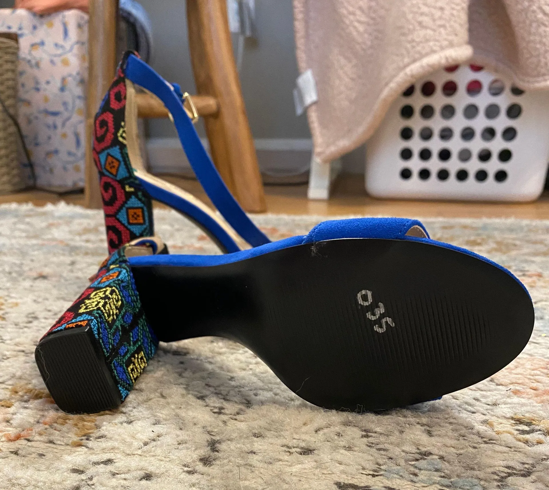 Nine West Blue Geometric Heels - Image 3