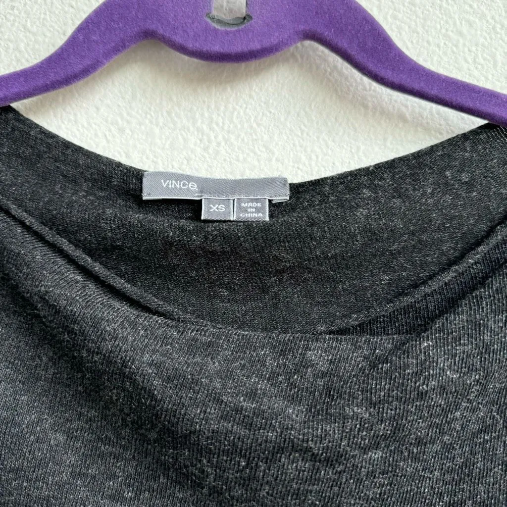 VINCE Mercerized Wool Boat Neck Gray Knit Relaxed Lightweight Sweater Size XS - Image 3