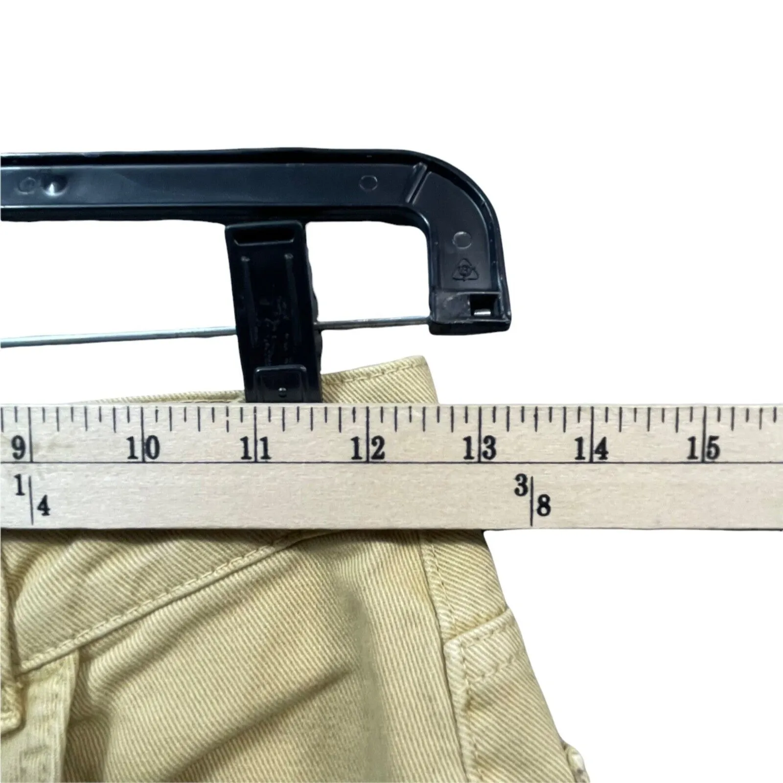 Reclaimed Vintage Cross Over Button Fly Dad Jeans Womens 24 Stone Tan High Rise - Image 6