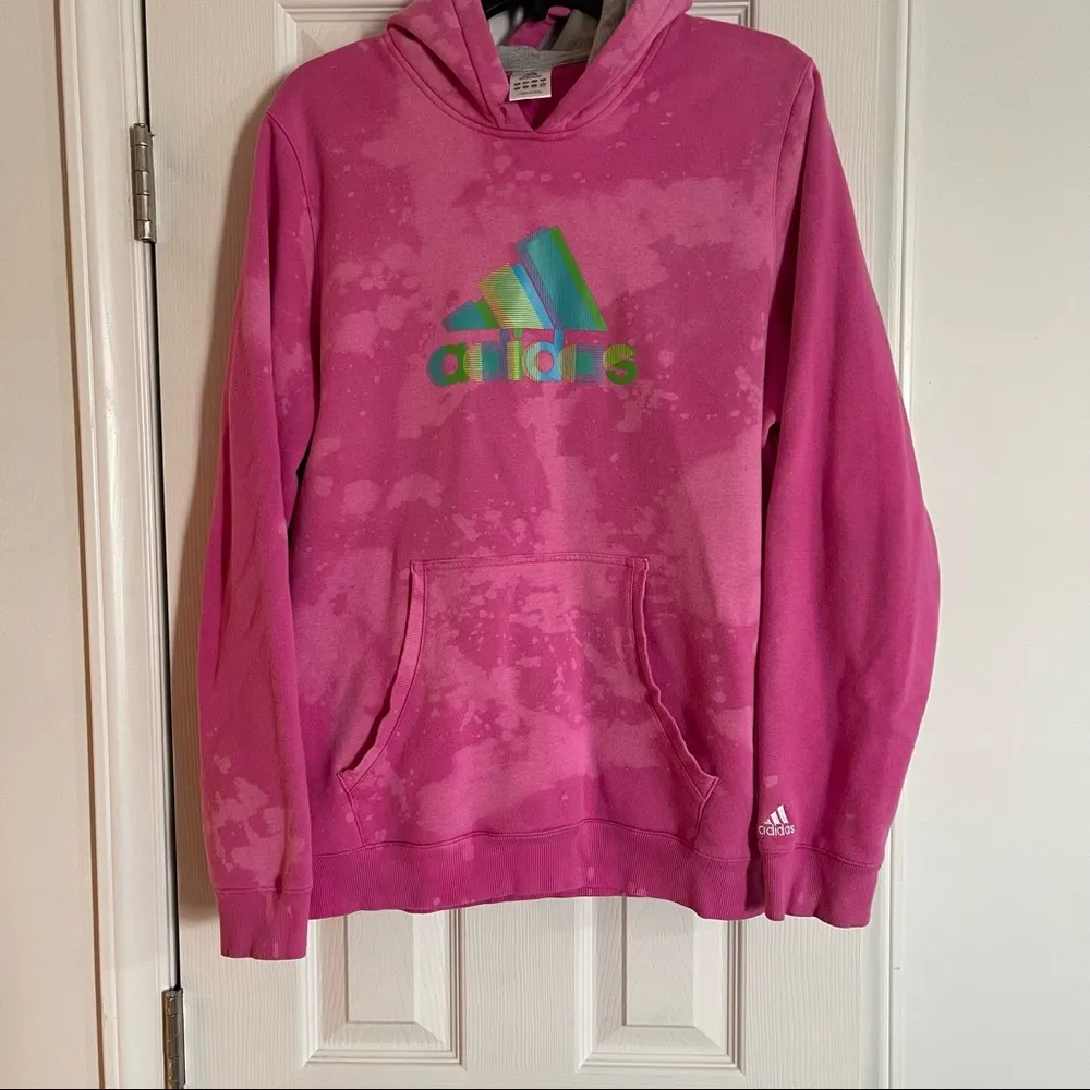Adidas Custom One Of A Kind Reverse Dyed Graphic Hoodie SZ XL - Image 2