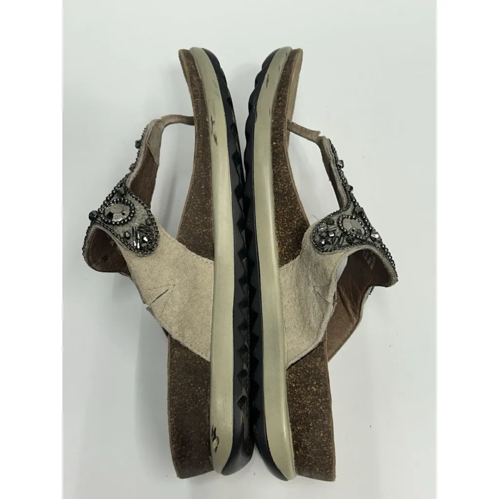 Dansko Pamela Thong Sandal Womens EU 38 US 7.5-8 Beaded Beige Comfort Casual - Image 8