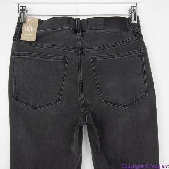 NEW Madewell 9" Mid-Rise Skinny Jeans in‎ Black Sea, 27 - Image 7
