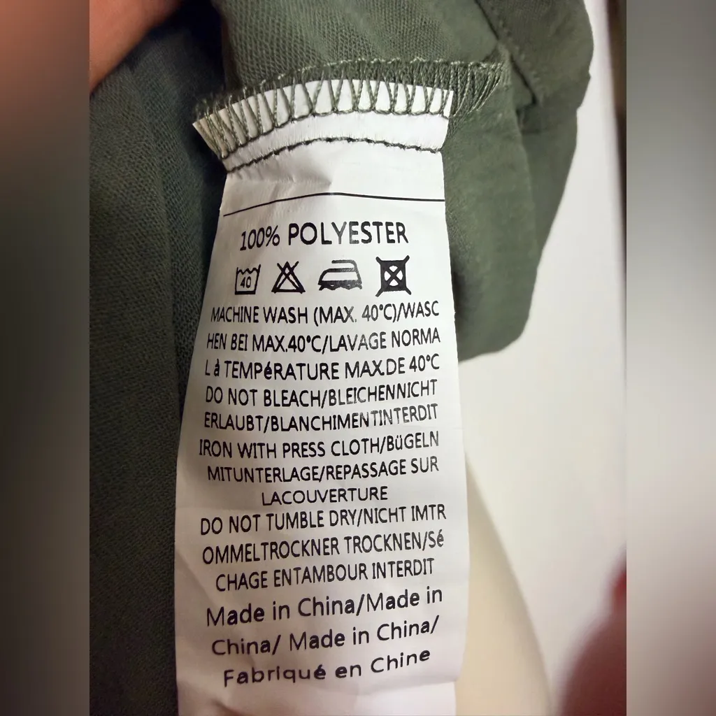 Ekouaer 2pc Lounge Set Womens M Olive Green Top & Wide Leg Pants NWT - Image 4