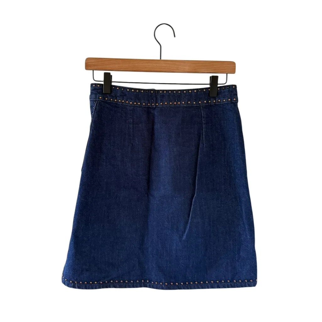 Sandro Paris Studded Denim Skirt - Image 3