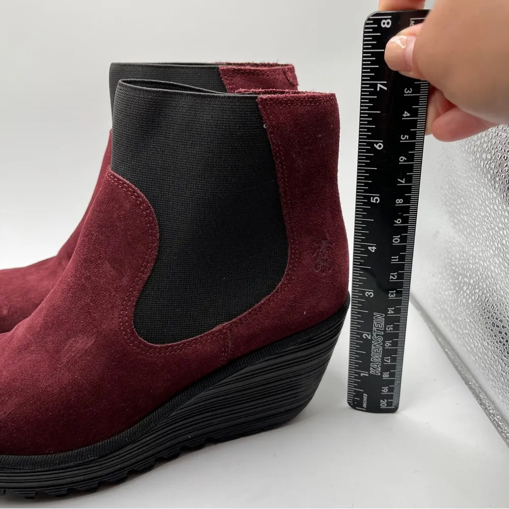 NWOB Fly London Women's YADE398FLY Chelsea Boot color wine size 37 US 6.5-7 1971 - Image 3
