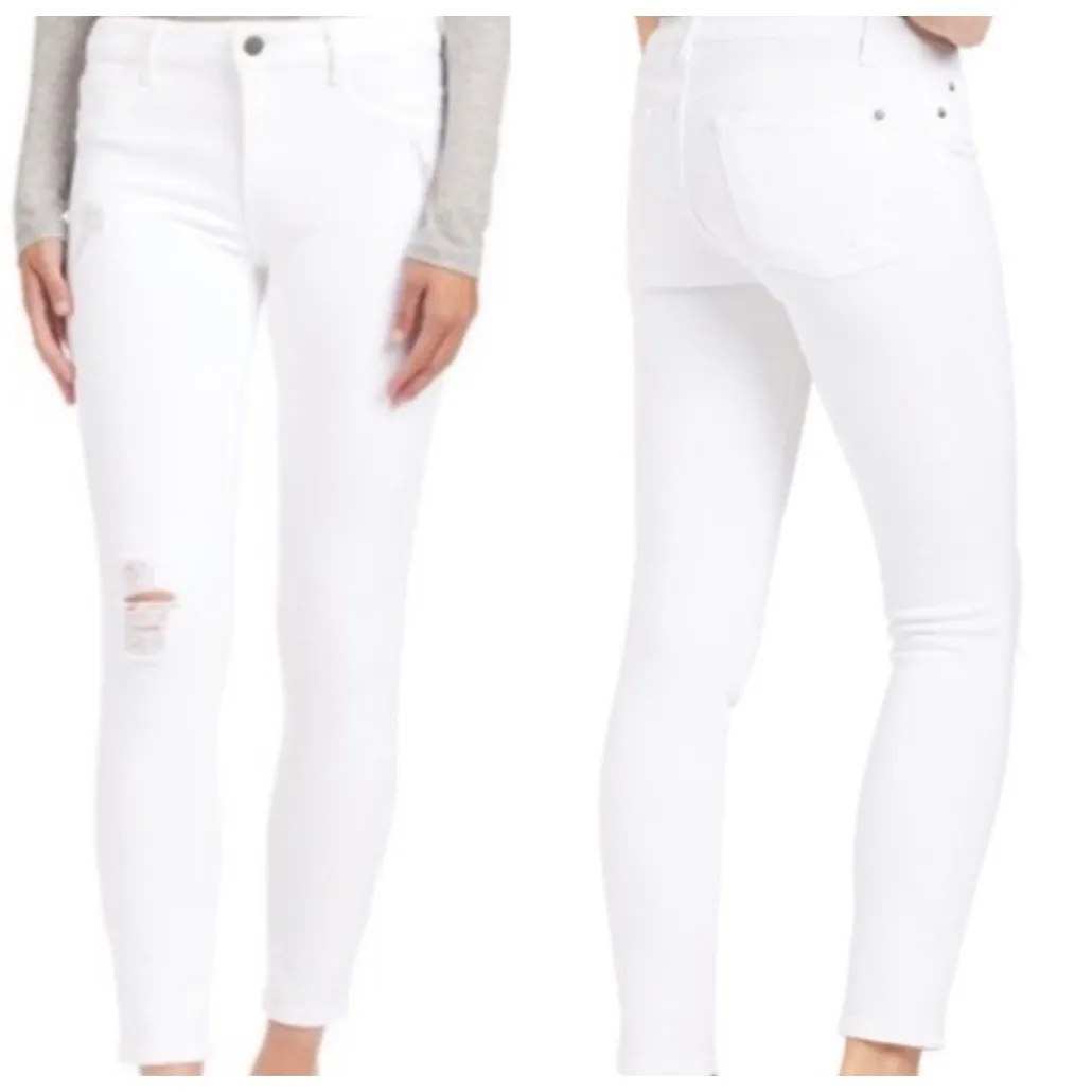 WARP+WEFT‎ JFK New York City Skinny Jeans Women's White Distressed Sz 32x29# - Image 2