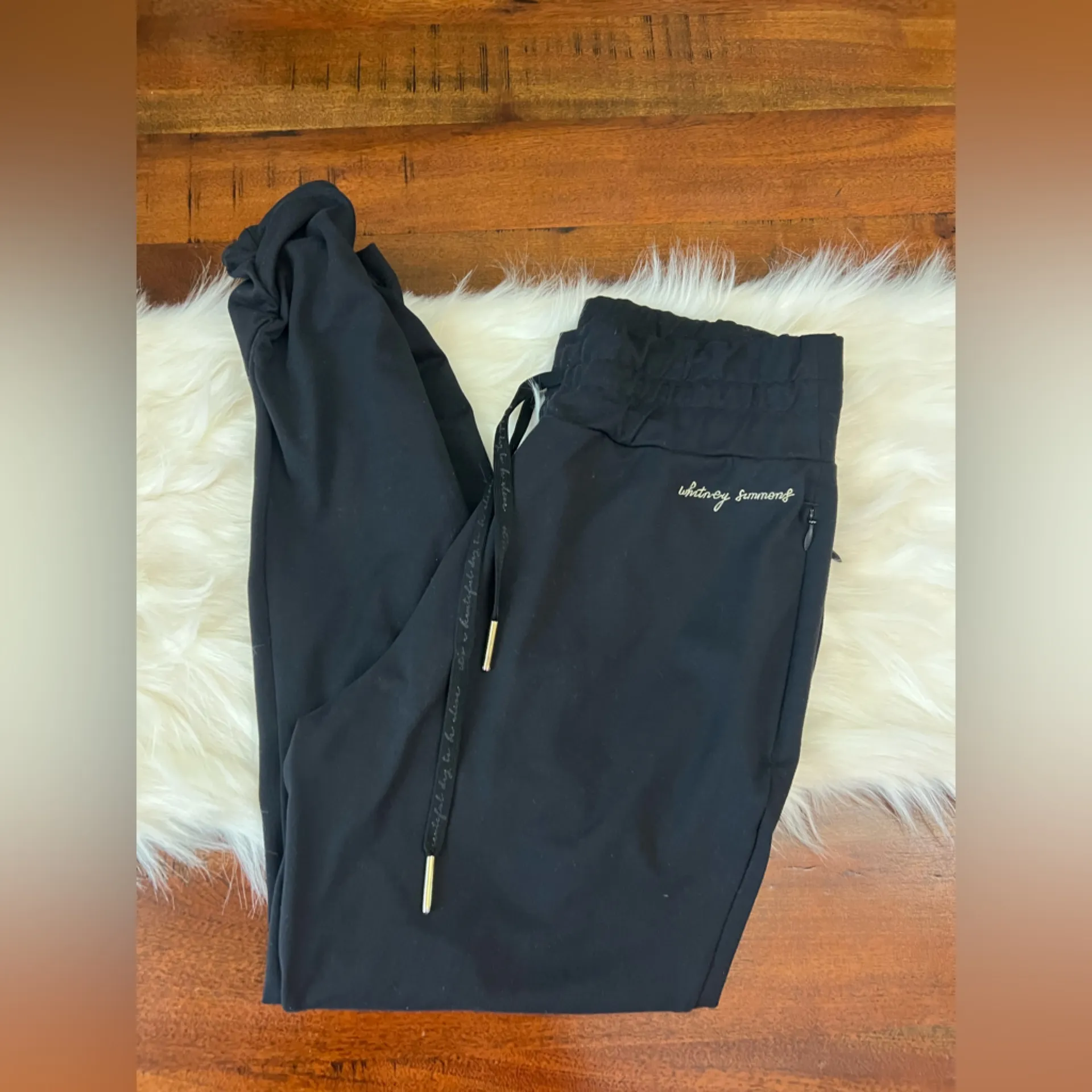 Gymshark x Whitney Simmons Black Fitted Joggers Size Small - Image 3