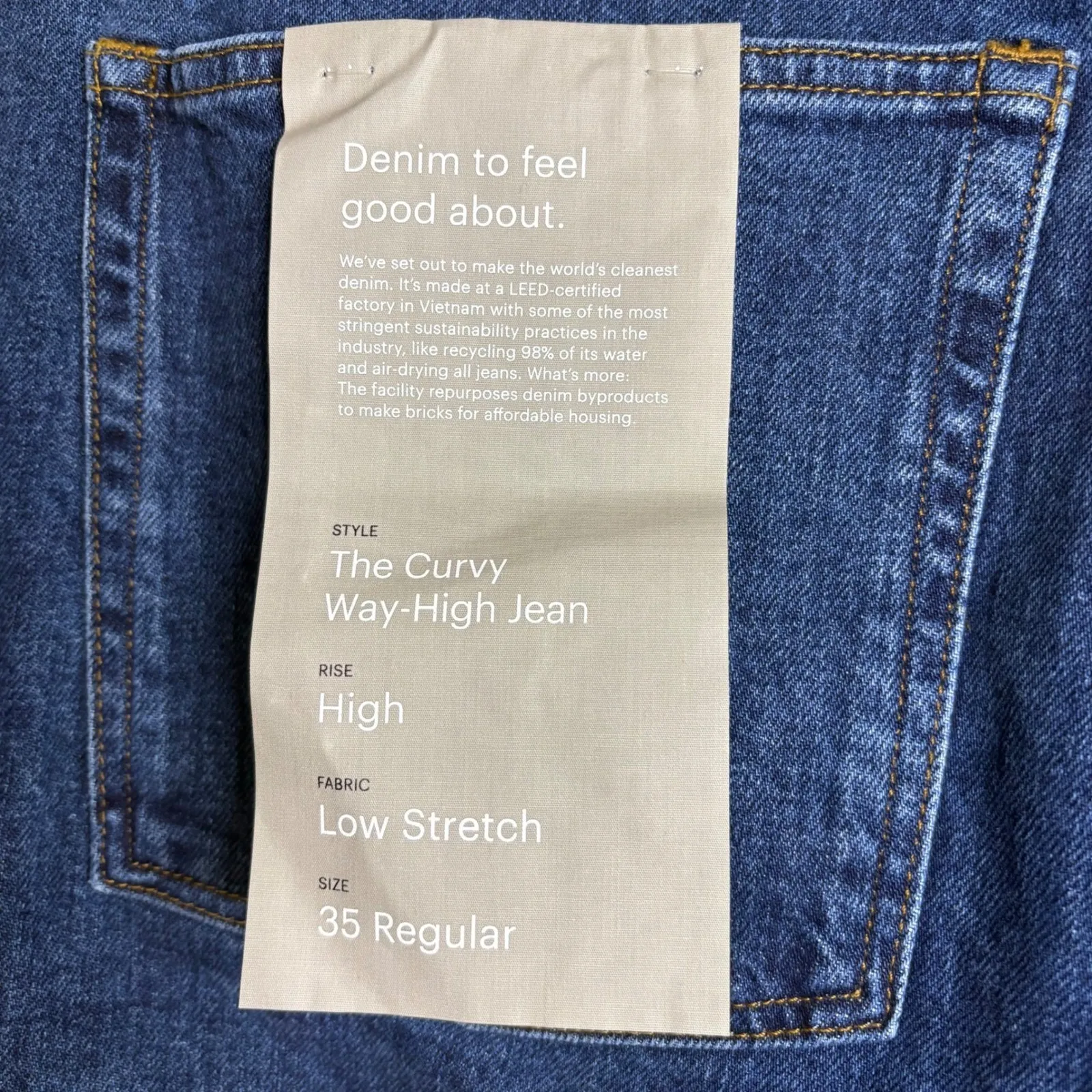 Everlane The Curvy Way High Jean Women's Blue Denim Size 35 Regular - Image 6