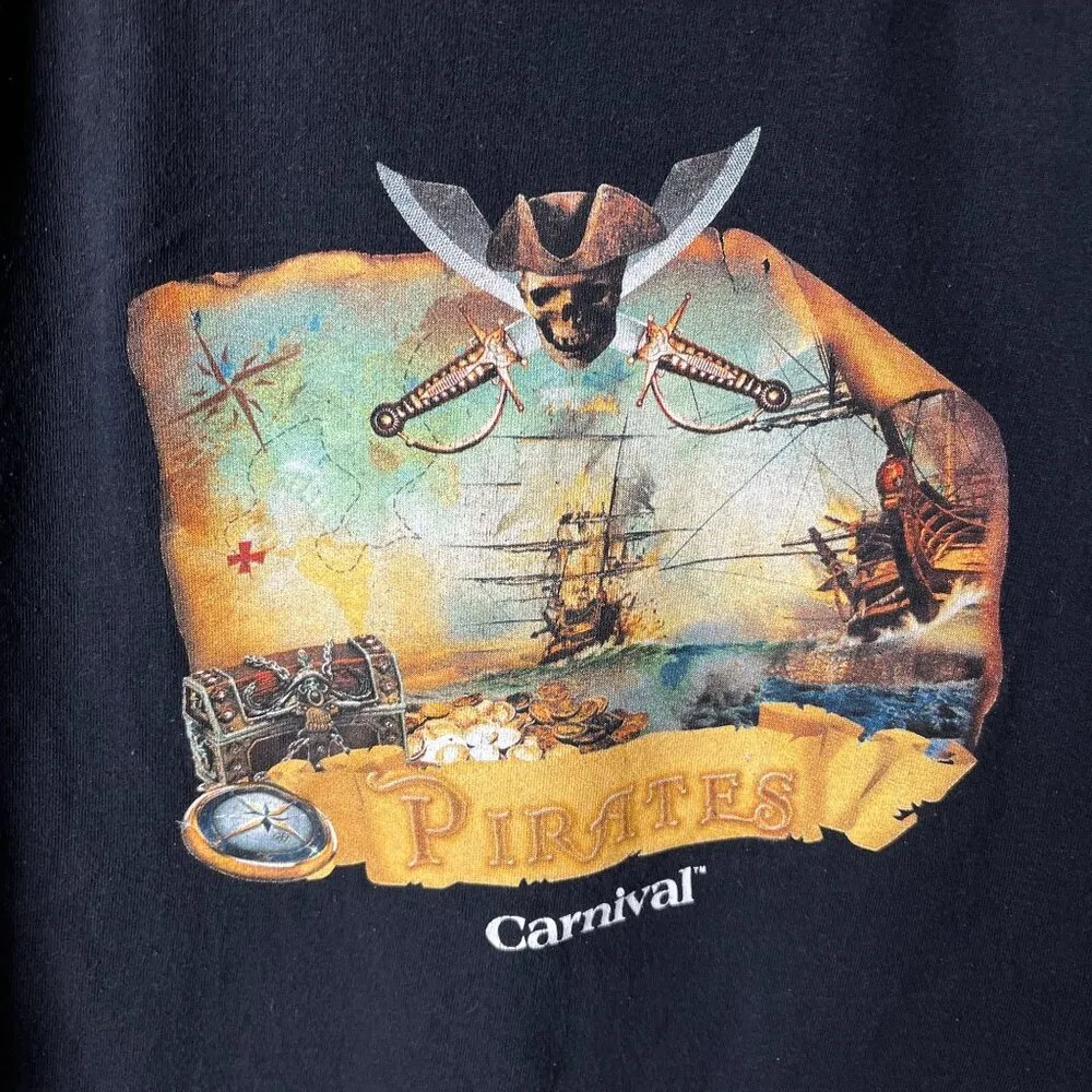 Pirates Carnival T Shirt Black Medium M Graphic Tee Cotton Short Sleeve Solid - Image 13