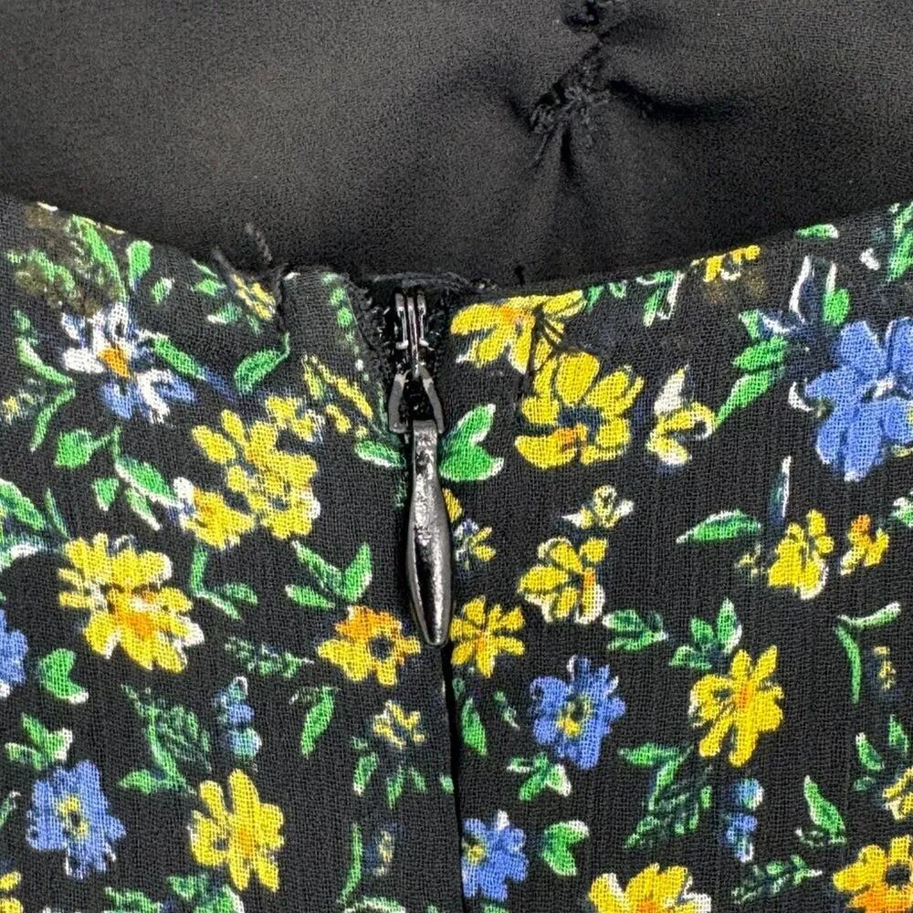 All in Favor Stella Ruffle Strap Black Floral Mini Dress Size Small - Image 6