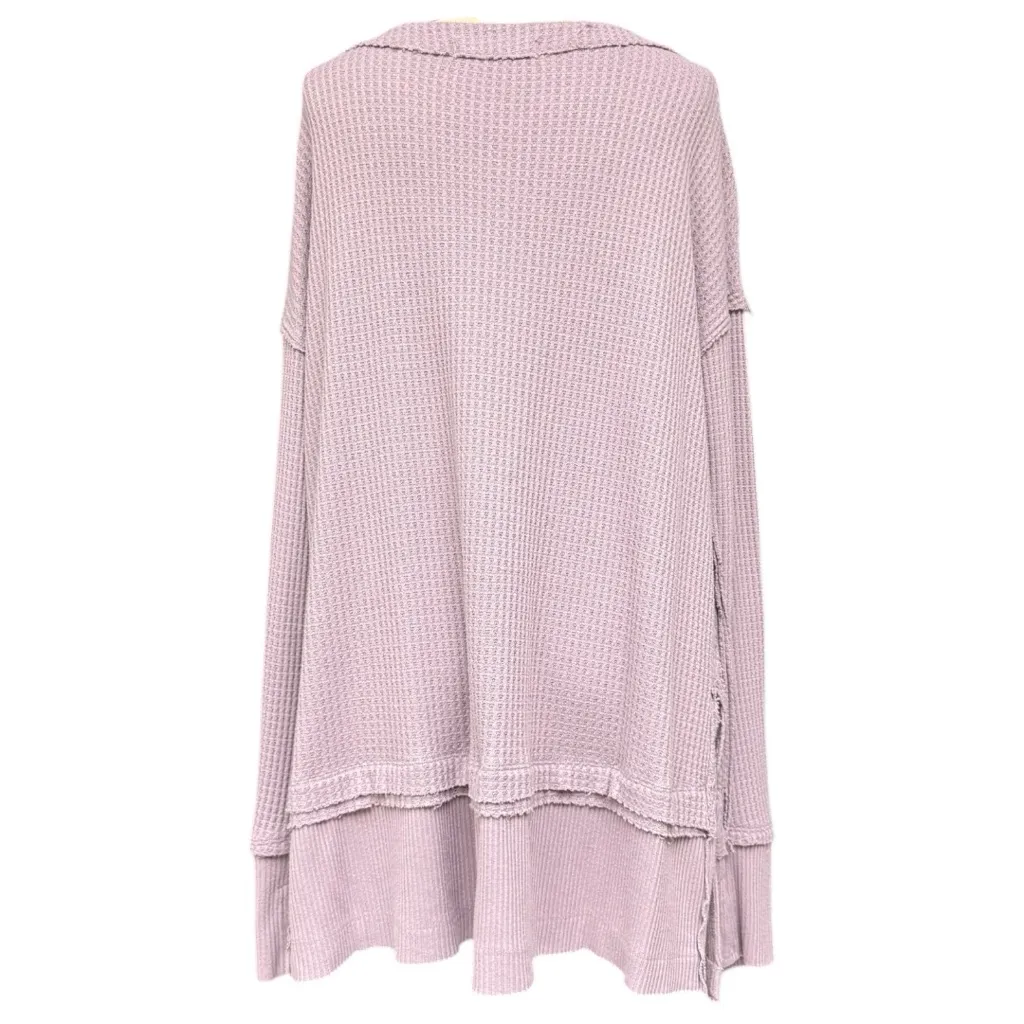 Free People We The Free North Shore Thermal Top Lilac Waffle Knit Medium EUC - Image 6
