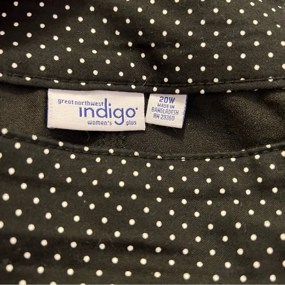 Great Northwest Indigo Pull On Bermuda Short Black White Polka Dots 20W - Image 11